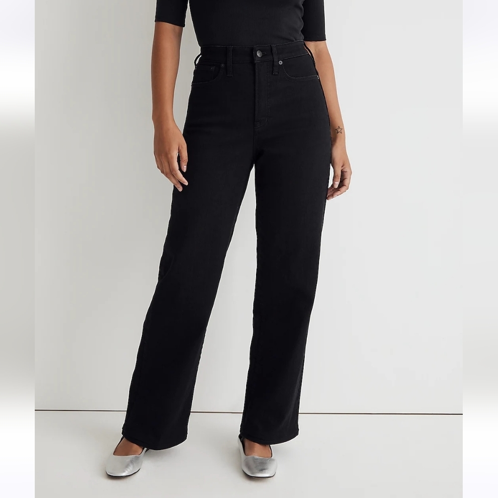 Madewell The Curvy Perfect vintage wide-leg jean in Black size 29